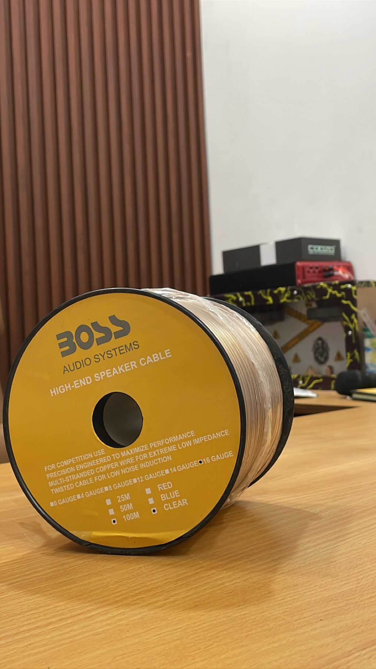 BOSS High-End Speaker Wire Cable Roll – 16 Gauge | 100 Meter